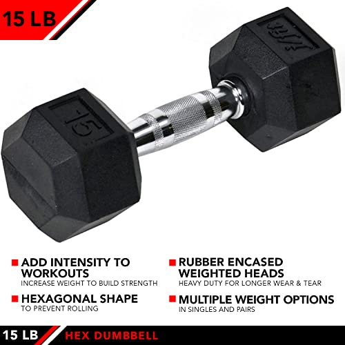 JFIT Rubber Hex Dumbbells for Strength Training Z15469