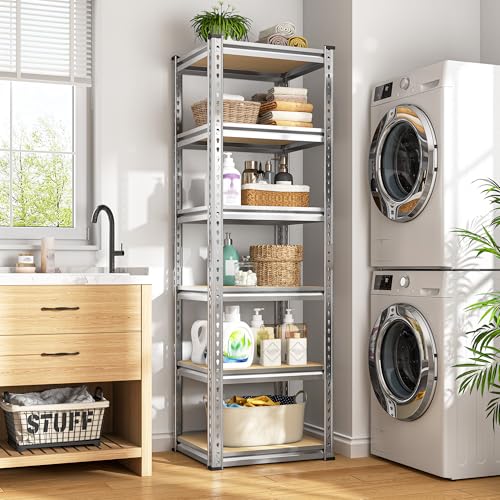 REIBII Storage Shelves 6 Tier Heavy Duty Metal Shelving, Adjustable, 2250LBS A7728