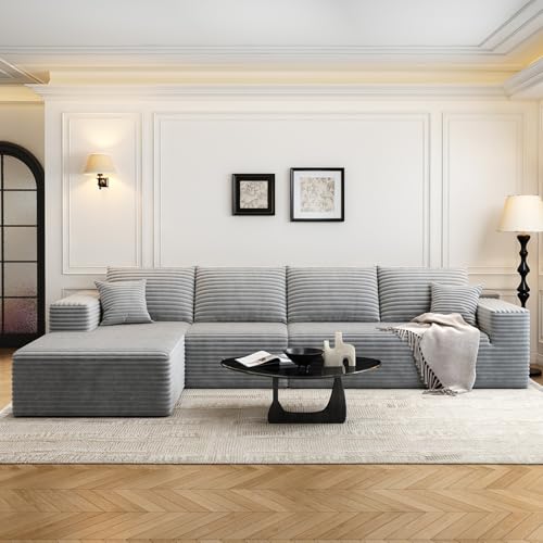 Cloud Modular Sectional Sofa with Ottoman, U Shaped, Black M332378