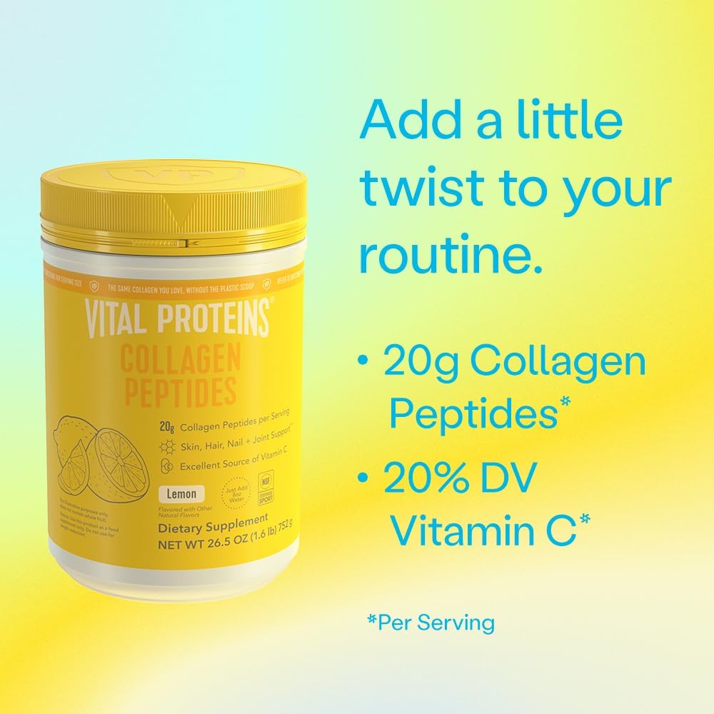 Vital Proteins Collagen Peptides Powder, Lemon, 26.5 oz U8146