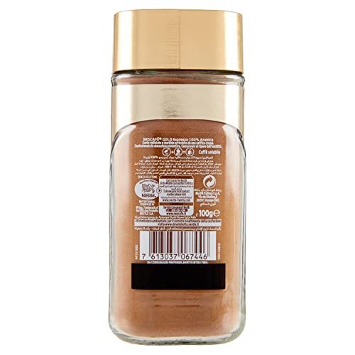 NESCAFE Gold Espresso Instant Coffee 100% Arabica, Jar 100g H274719