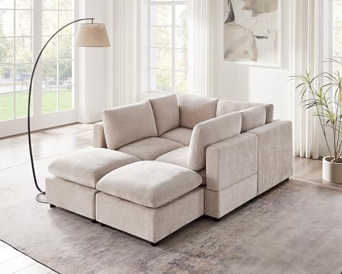 Modular Sectional Sofa with Ottoman for Small Apartments U669203