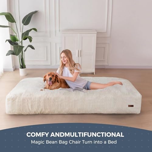 MAXYOYO Giant Bean Bag Chair Bed for Adults, Convertible Floor Sofa G466