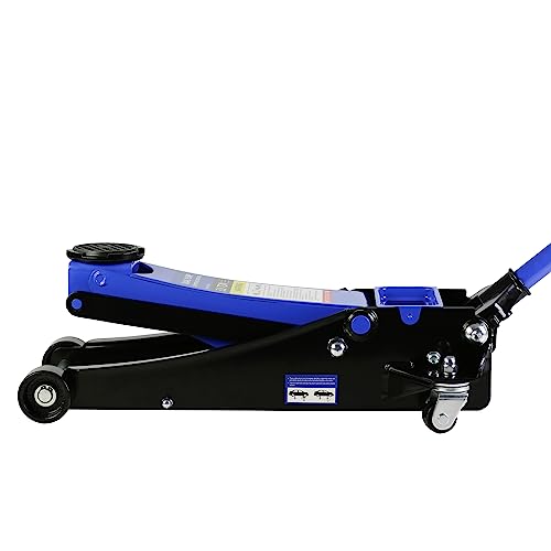 Pvillez Floor Jack, Heavy Duty Hydraulic Low Profile Steel Racing Jack, 2 Ton Capacity Blue H10635