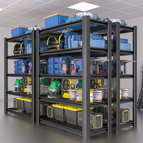 5-Tier Heavy Duty Garage Shelving Unit with Wire Shelves, 3000 LBS Capacity Metal Storage Rack V361