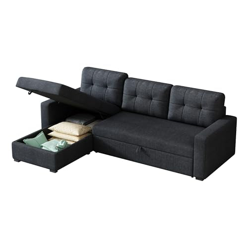 Ball & Cast L-Shape Reversible Sectional Sleeper Sofa Bed with Storage Chaise S803032