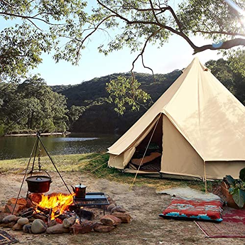 UNISTRENGH 4 Season Large Waterproof Cotton Canvas Bell Tent Beige S737224