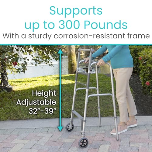 Vive Sit to Stand Walker - Lightweight Folding Rollator for Seniors A92008