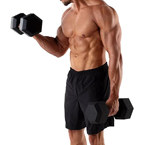 Rubber Coated Cast Iron Hex Dumbbells for Exercise C9697