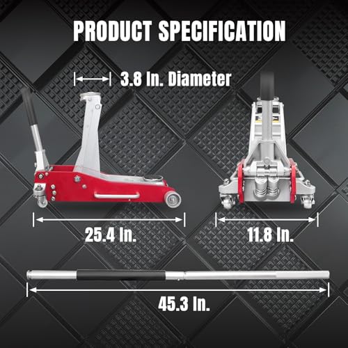 BIG RED T815016L Torin Hydraulic Low Profile Racing Floor Jack, 1.5 Ton Capacity, Blue M736