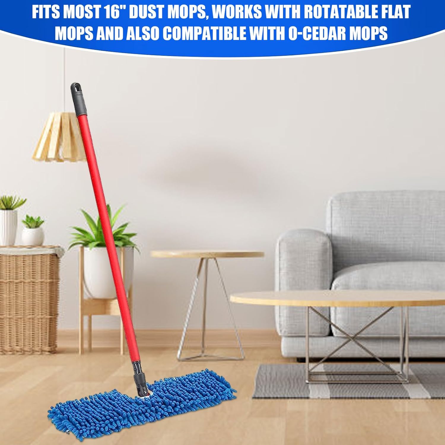 2 Pack Microfiber Mop Refills Compatible with O-Cedar Dual-Action Flip Mop D4314