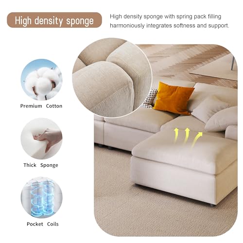 Oversized Modular Sectional Sofa with Movable Ottoman E909