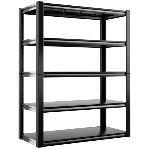 REIBII 48" W Garage Shelving 3000LBS Heavy Duty Metal Storage Shelves J429