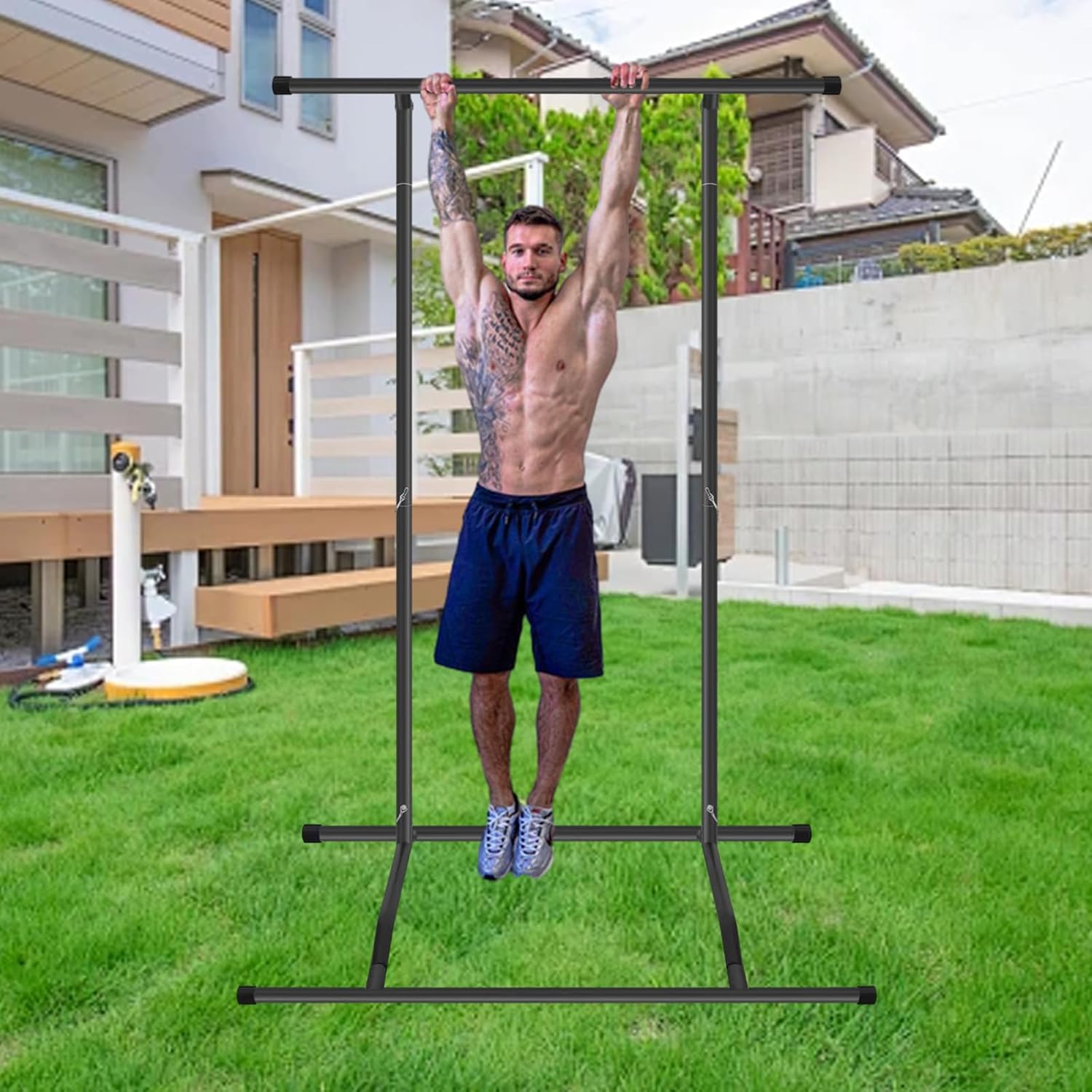 BotaBay Pull Up Bar Free Standing Dip Station 220lbs with Bag H518