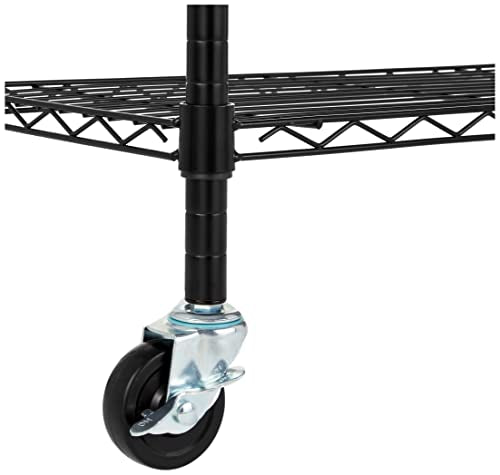 Amazon Basics 5-Shelf Heavy Duty Storage Shelving Unit on Casters, Black A813013