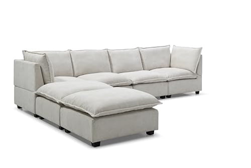 Oversized Modular Sectional Sofa with Movable Ottoman E909