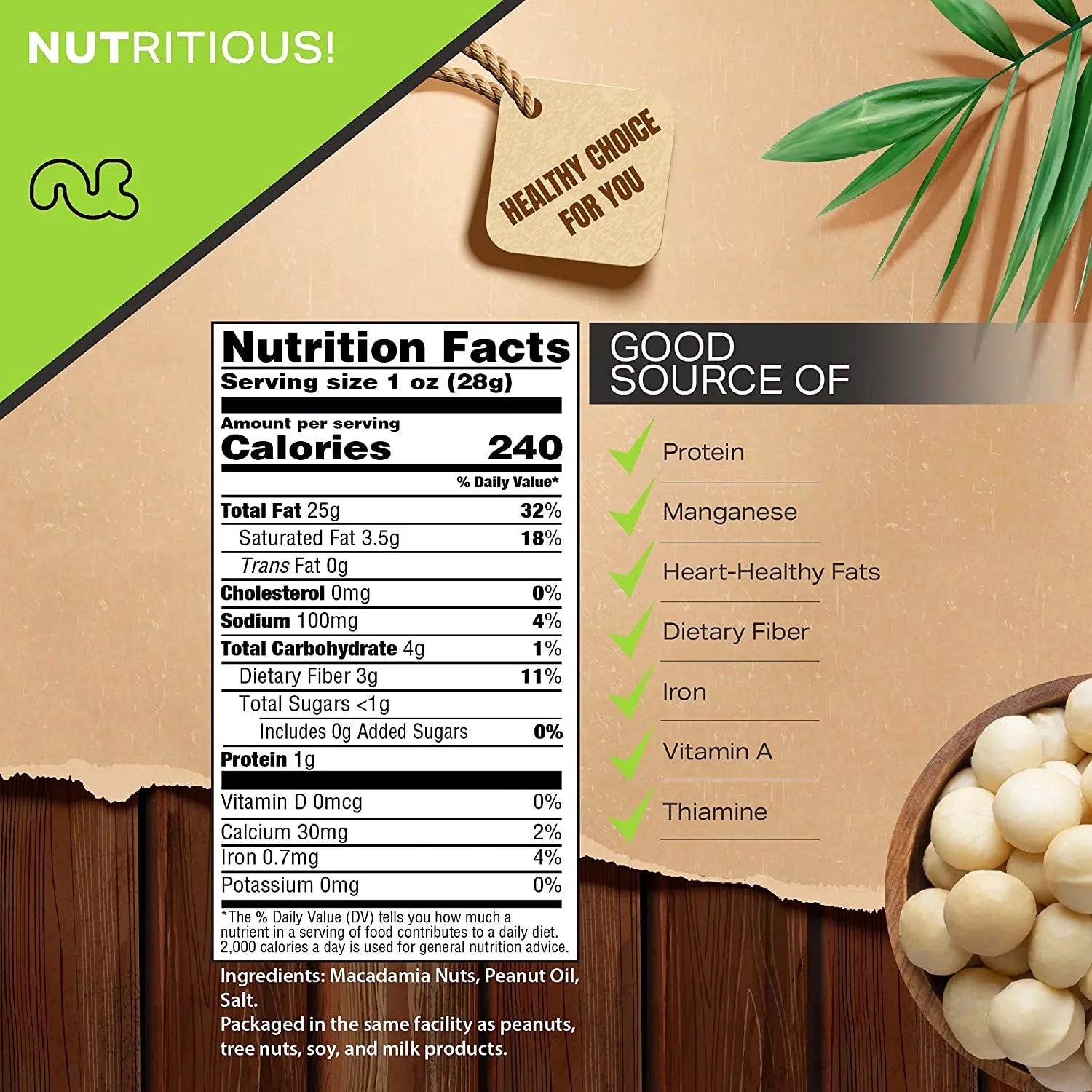 Macadamia Nuts Freshly Roasted & Salted 16oz by Nut Cravings X70886