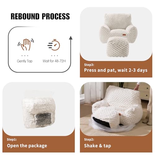 Big Bean Bag Chair for Adults with Foot Rest, Indoor Lounge Sofa P643