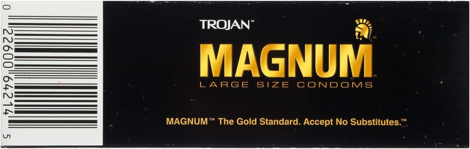 TROJAN Magnum XL Lubricated Latex Condoms 12 Pack M3577