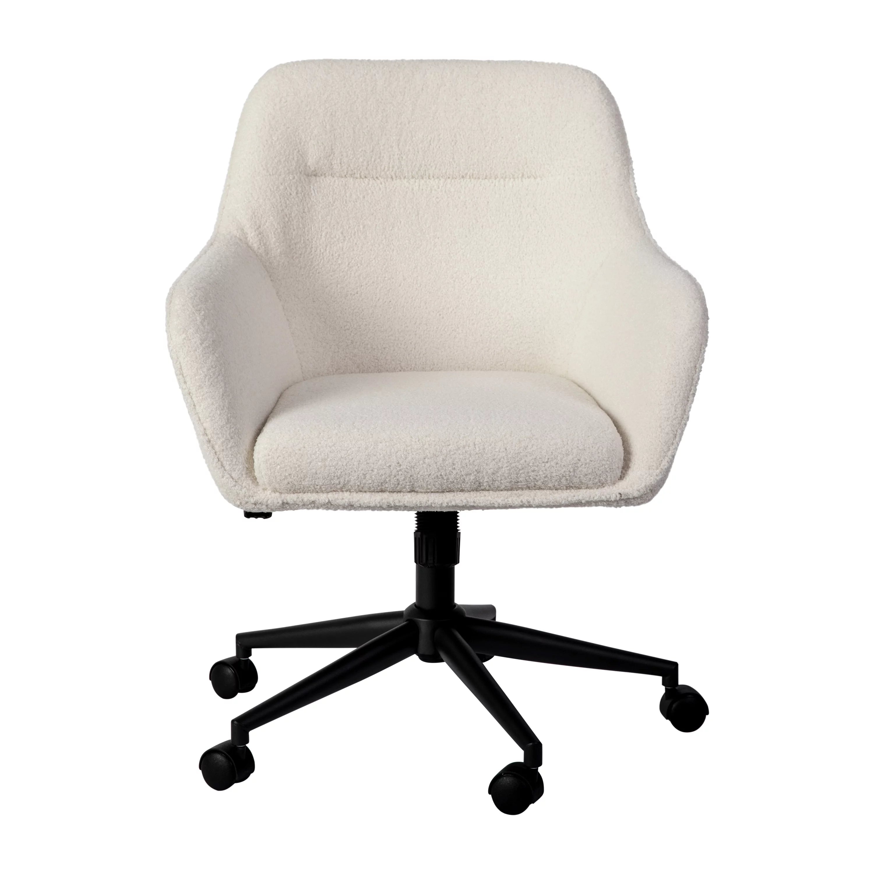 Martha Stewart Rayna Upholstered Office Chair, White/Oil Rubbed Bronze Q2991