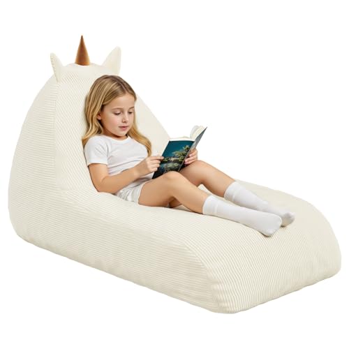 COMAX Unicorn Bean Bag Chair for Kids with Filler, Pink H562644