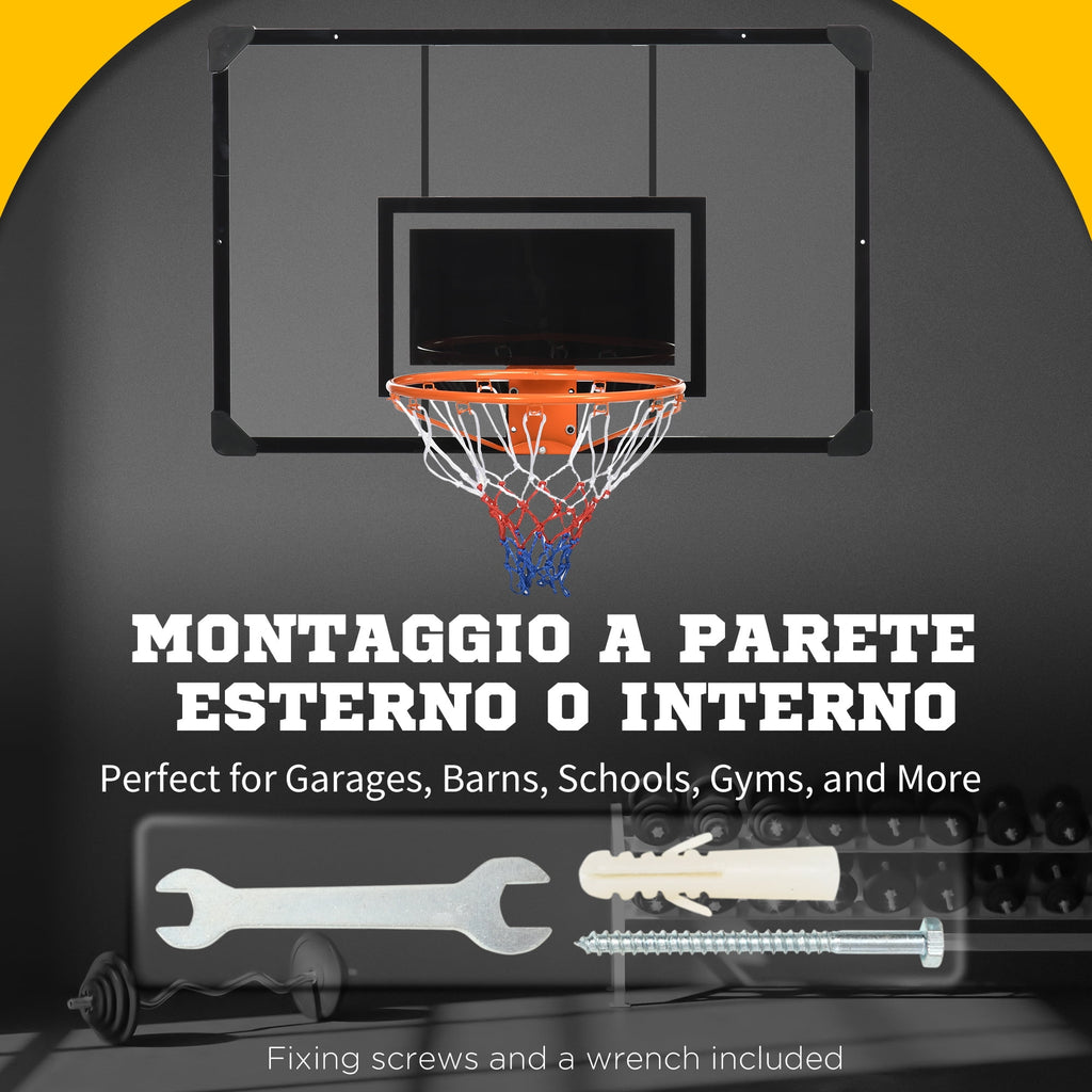 Soozier Wall Mounted Basketball Hoop Shatter Proof Backboard B958562