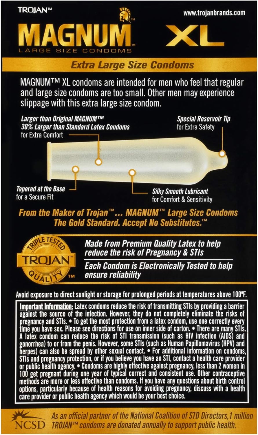 Trojan Magnum Large and XL Lubricated Condoms, 24 Count O330886