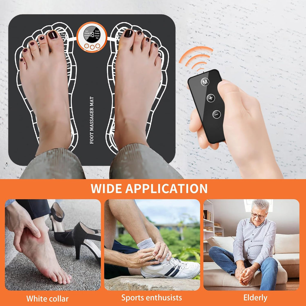 EMS Foot Massager Mat with 8 Modes, Rechargeable & Foldable R76137