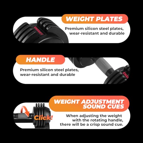 22LB/52LB Adjustable Dumbbells with Anti-Slip Metal Handle K994169