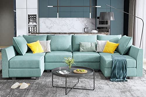 HONBAY Modular Sectional Sofa U Shaped with Storage, Grey G638