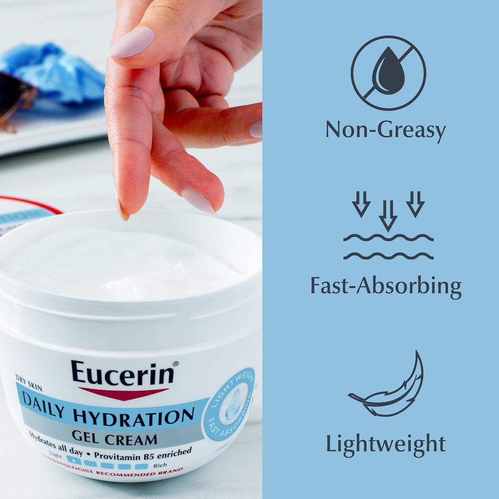 Eucerin Daily Hydration Gel Cream Fragrance Free Body Moisturizer, 12 Oz Q579