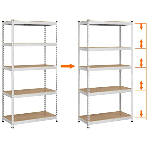 Yaheetech 5-Tier Heavy Duty Garage Shelving Unit, Adjustable Metal Storage Rack, Blue J339478