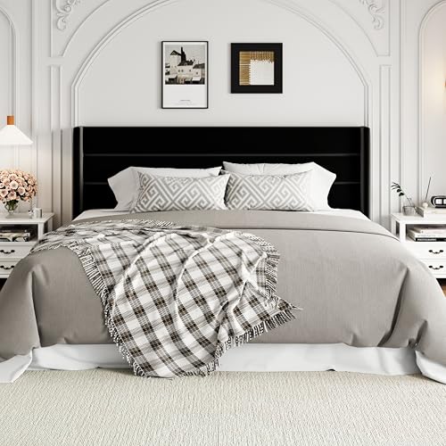 Allewie Full Size Lift Up Storage Bed with Wingback Headboard, Light Beige C85153