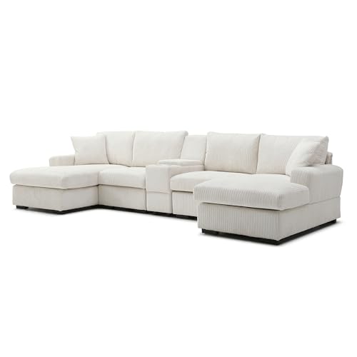 Oversized Modular Sectional Sofa with Movable Ottoman E909