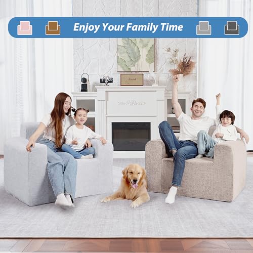 HABUTWAY Giant Plush Bean Bag Chair with Armrest, Dark Grey P496