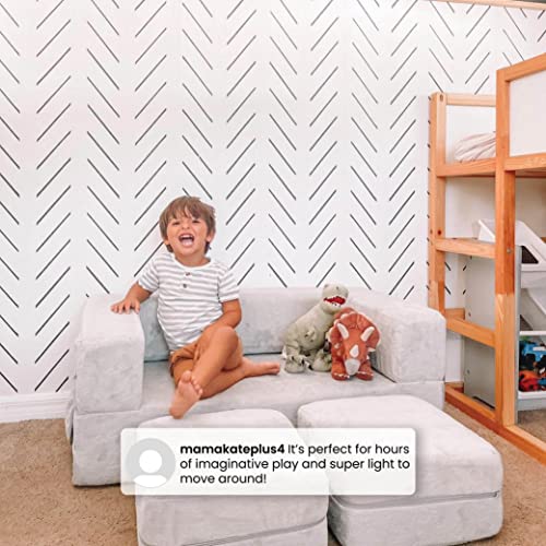Delta Children Serta Perfect Sleeper Convertible Sofa & Play Set with 2 Ottomans, Grey O22117