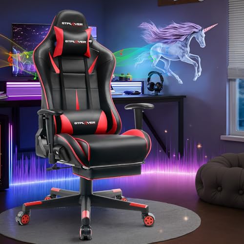 GTPLAYER Gaming Chair with Speakers and Footrest by GTRacing, Black M845420