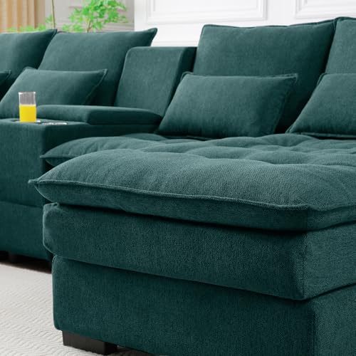 Oversized Modular Sectional Sofa with Movable Ottoman E909