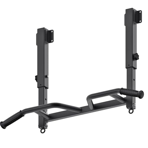 SELEWARE Adjustable Joist Mounted Pull Up Bar with Multi-Angle Grip J619201