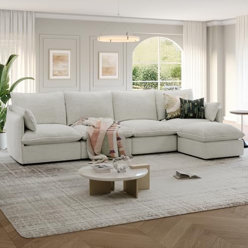Cloud Modular Sectional Sofa, Waterproof Down Filled, High Backrest 5 Seater, Dark Gray J53470