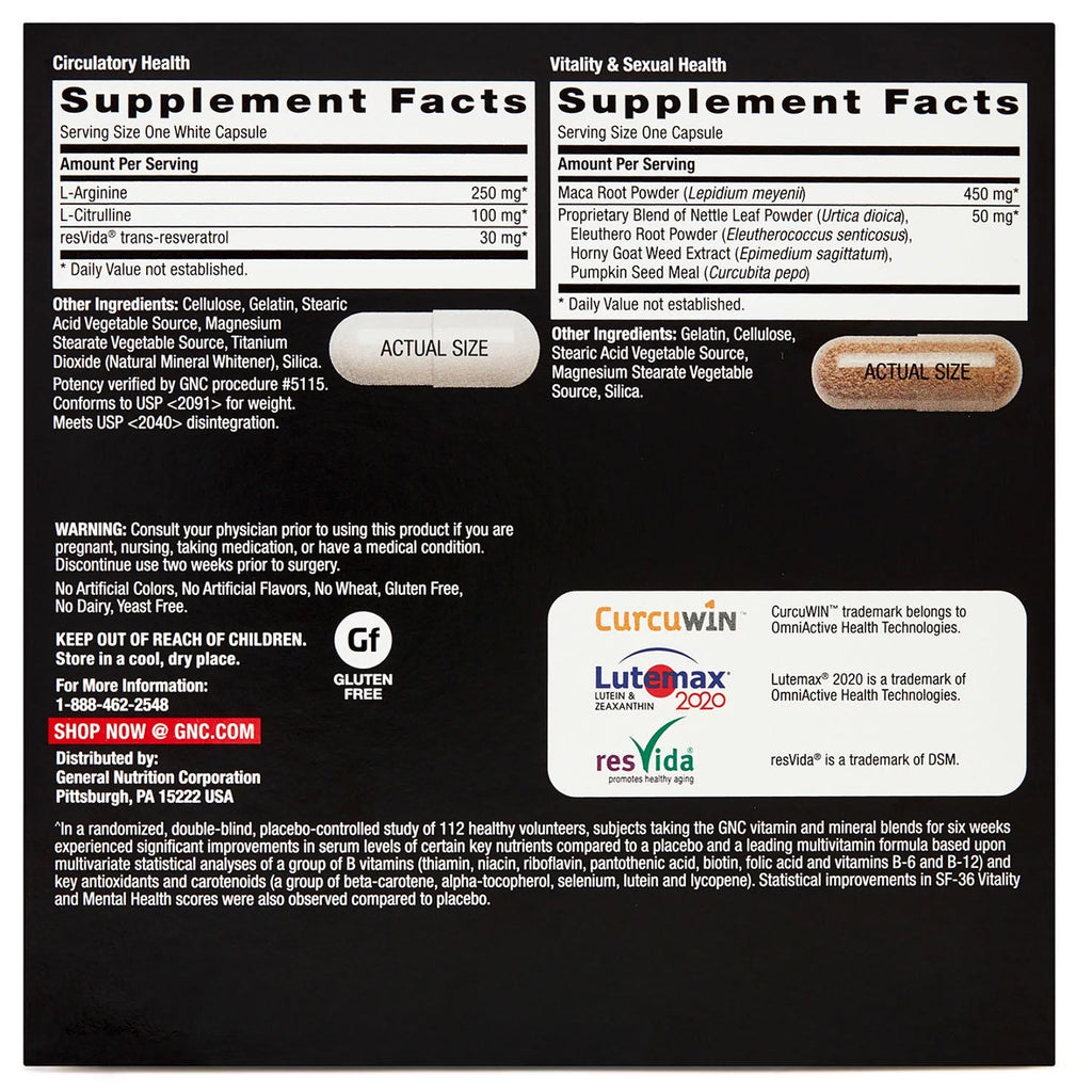 GNC Mega Men Performance & Vitality Vitapak S305503