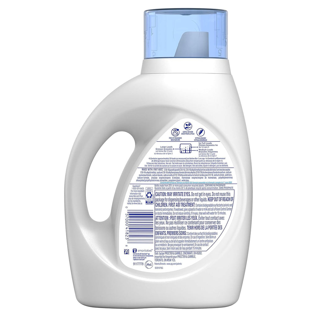 Tide Free & Gentle Liquid Laundry Detergent, 46 Fl Oz X218587