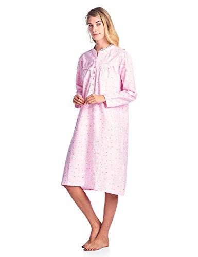 Casual Nights Women's Flannel Floral Long Sleeve Nightgown I74889