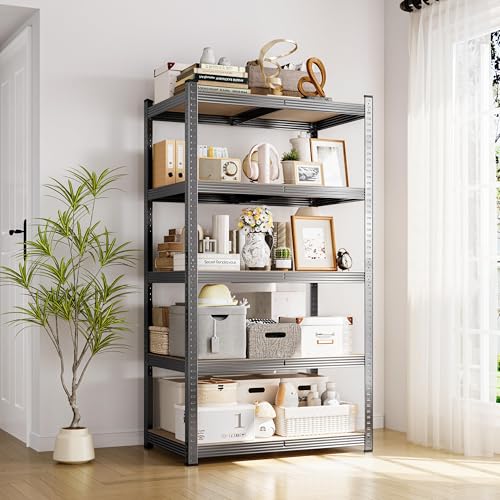 Yaheetech 5-Tier Heavy Duty Garage Shelving Unit, Adjustable Metal Storage Rack, Blue J339478