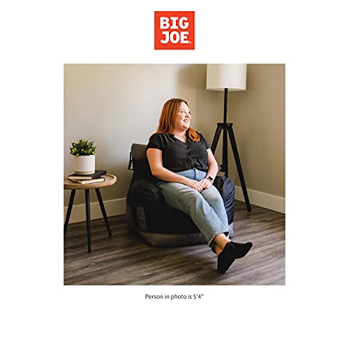 Big Joe Dorm Bean Bag Chair with Drink Holder, Black Smartmax, 3 ft Q1693