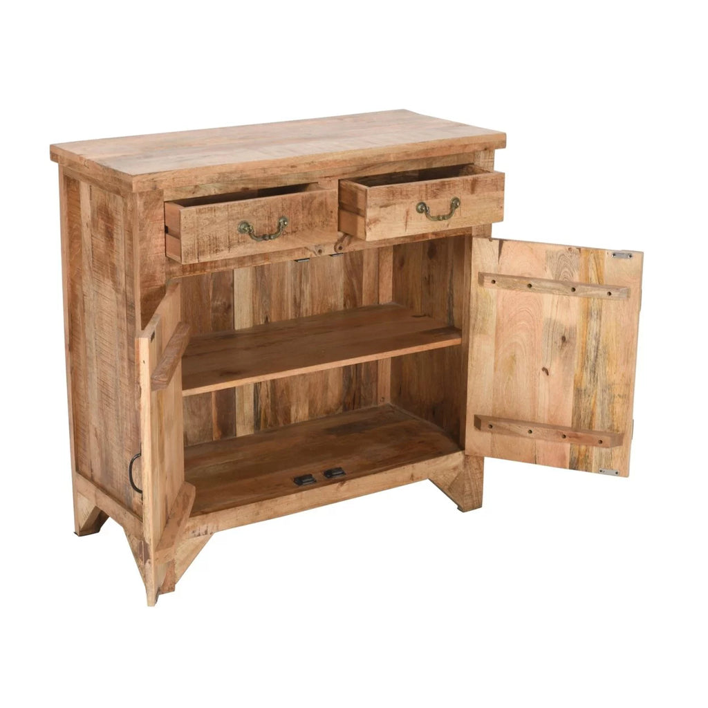 Saltoro Sherpi 39 Inch Mango Wood Console Cabinet with 2 Drawers and 2 Doors G27976