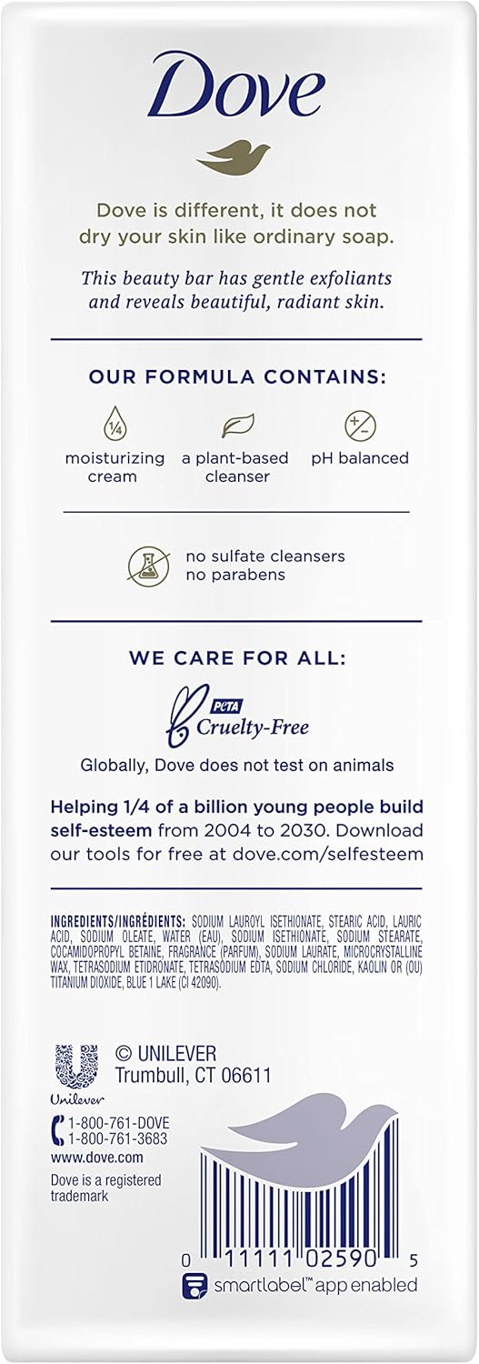 Dove Beauty Bar Gentle Exfoliating Mild Cleanser 3.75 oz Pack of 14 G66674