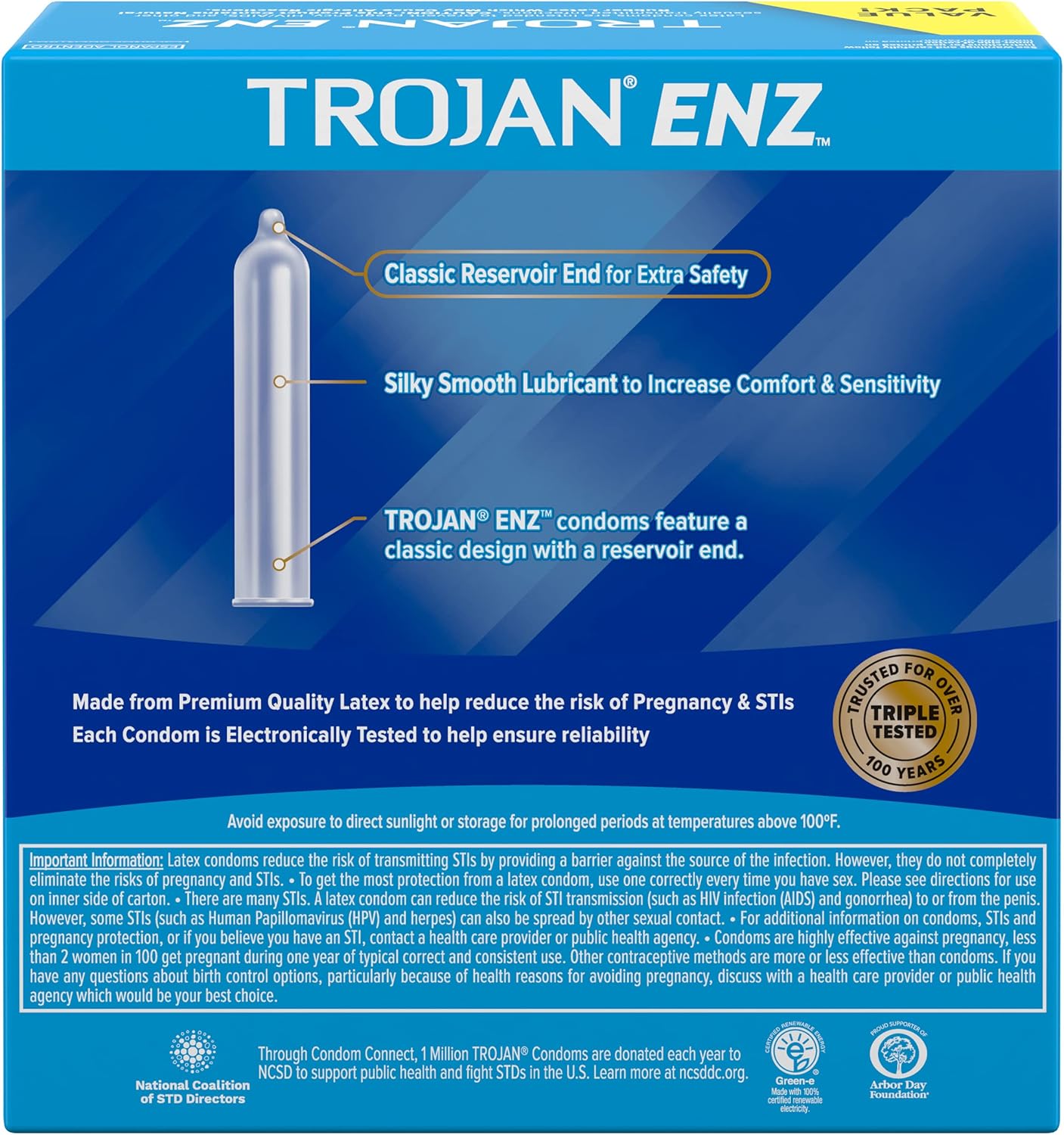 TROJAN ENZ Lubricated Condoms, Latex, 36 Count H473