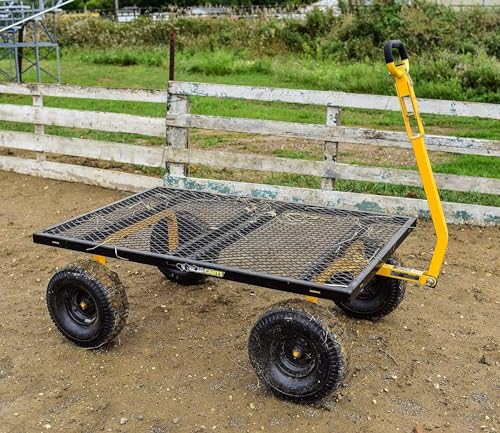 Gorilla Carts Heavy Duty Steel Mesh Utility Wagon Cart, 1000 lb Capacity, Gray M8719