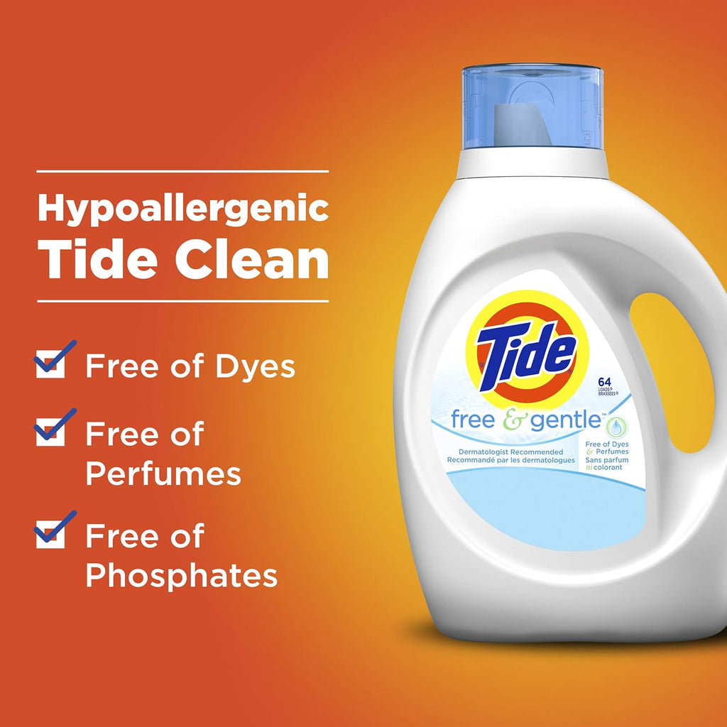 Tide Free & Gentle Liquid Laundry Detergent, 46 Fl Oz X218587